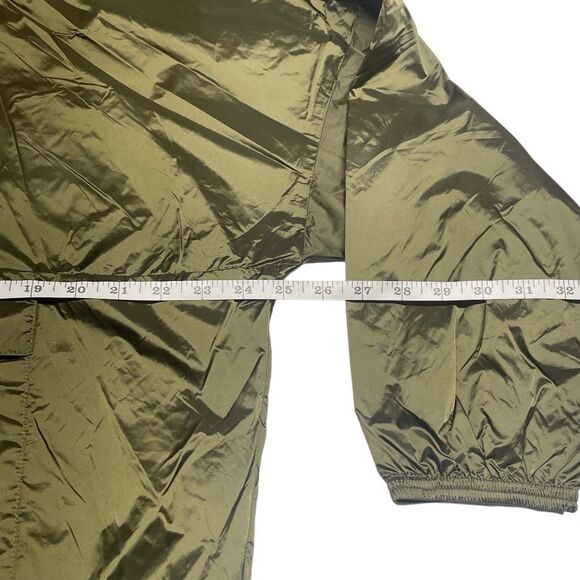 Aerie Offline Olive Green Shine Windbreaker Jacket - Picture 6 of 8